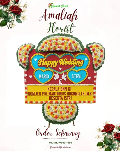 Karangan Papan Bunga Pernikahan di Cibadak